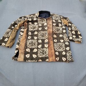 Vintage (90s?) African Mudcloth Jacket Lined Men's XXL (?)